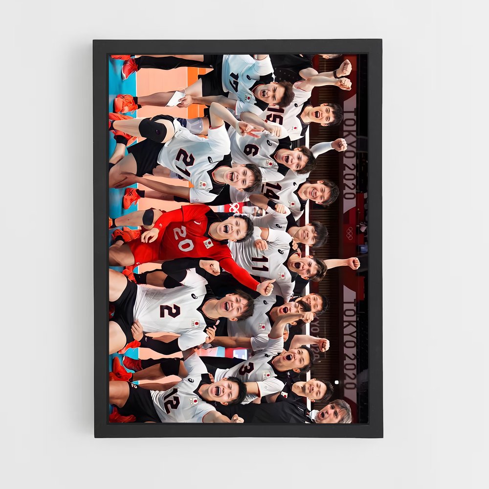 Poster Esprit d'Équipe Japan – affiche Volleyball (vue 2)